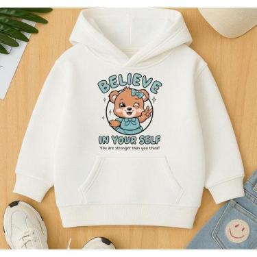 Imagem de Moletom Canguru Infantil Feminino Acredite em Você Ursinha Fofo Delica