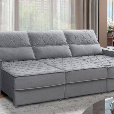 Imagem de Sofá 6 Lugares 2,90m Retrátil e Reclinável Munique Cinza