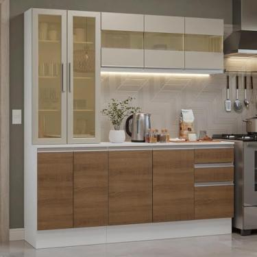 Imagem de Armário de Cozinha Compacta 100% Mdf 180 cm Branco/rustic/crema Smart Madesa 03