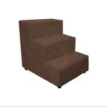 Imagem de Escada Colorida Estofada para Pets com 3 degraus - Sami Comfort, Marro