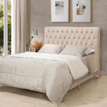 Imagem de Cabeceira Cama Casal Estofada 1,40 Cm - Inca Linho Cru - VILLA CASA DE