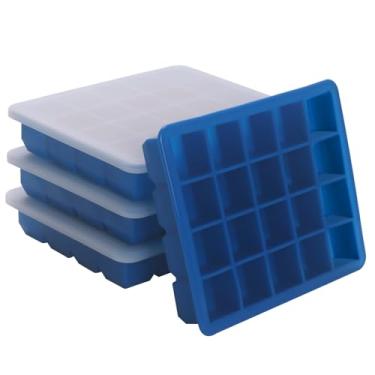 Imagem de 1 colher de sopa de moldes de silicone para congelador - perfeitos para armazenar alho, ervas, gengibre, pesto, pasta de tomate, suco de limão, purês de vegetais, purês e muito mais - Bandeja de