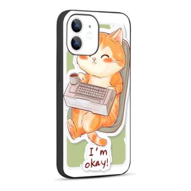 Imagem de SHDYQXSB Capa de telefone para iPhone 11, computador fofo de brinquedo de gato projetado para capa de TPU macio à prova de choque