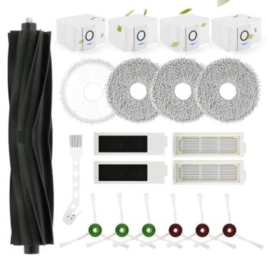 Imagem de Peças de reposição para ECOVACS DEEBOT T20 Omni/T20 Max/ T20 Pro /T20e Omni Kit de acessórios com 1 escova de borracha, 4 sacos de pó, 4 filtros Hepa, 4 esfregões, 6 escovas laterais, conjunto de