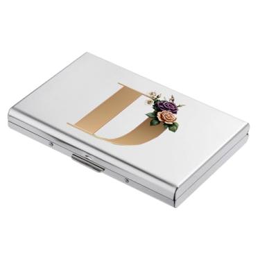 Imagem de BONSYL® Carteira com porta-cartões de crédito de metal com bloqueio de RFID para homens e mulheres – Estojo fino de aço inoxidável com padrões artísticos, design antifurto, comporta de 6 a 12 cartões.