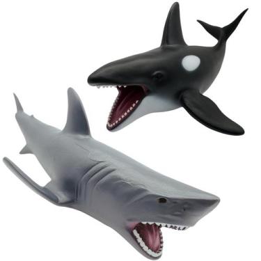 Imagem de Kit 2 Animais Marinhos Aquaticos Borracha Macia E Flexível - STORE SHA