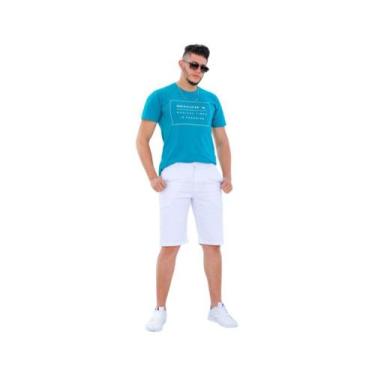 Imagem de Bermuda Sarja Masculina Adulto Branca - Olv Jeans, Branco, 44