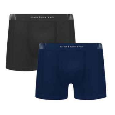 Imagem de Kit 2 Cuecas Boxer Sem Costura Selene Masculino Adulto 11190, Preto, M