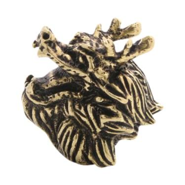 Imagem de FLCPJGV Puxadores Decorativos de Móveis em Formato de Dragão de Latão Antigo para Gavetas, Móveis para Casa, Cômoda, Armário, Cor B, Tamanho real