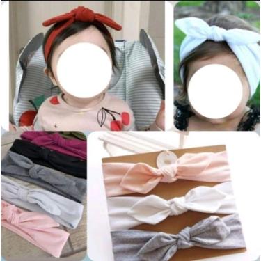 Imagem de Faixa laço banana bebê e infantil - Ateliê da taty, Nude rose, M 6 a 1