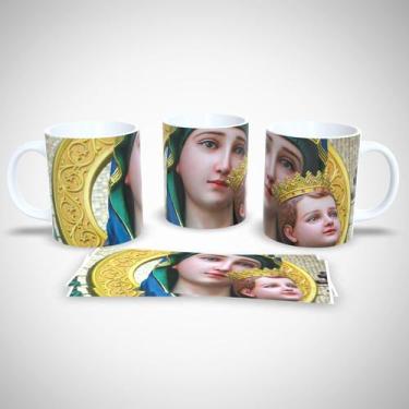 Imagem de Caneca de Porcelana Decorada 325ml Frases Religiosas - Generic