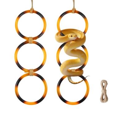 Imagem de 2 peças de laços de escalada de répteis, anéis de escalada de cobra, acessórios de tanque de cobra para bola Python e brinquedos de enriquecimento de serpente de milho para cobra, iguana, camaleão