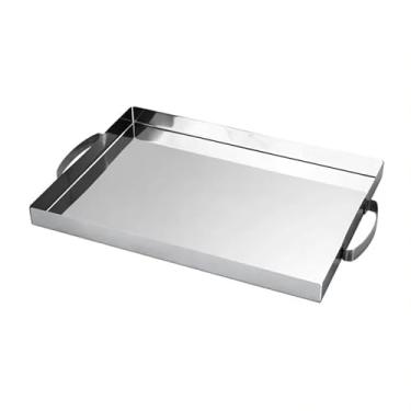 Imagem de Bandeja de Aço Inox Retangular com Alça Bergen 45x28cm Brinox