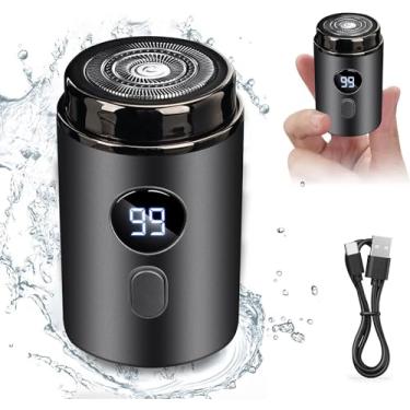 Imagem de Mini barbeador elétrico portátil, barbeador elétrico 2025 novo upgrade para homens, mini barbeador à prova d'água recarregável por USB, tamanho de bolso, barbeador elétrico potente para viagens