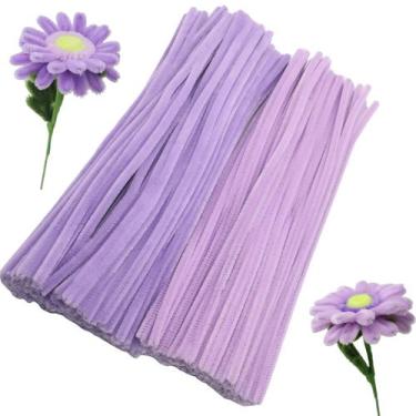 Imagem de Limpadores de cachimbo Apedoixy Craft 200 peças 30 cm 6 mm lilás e rox