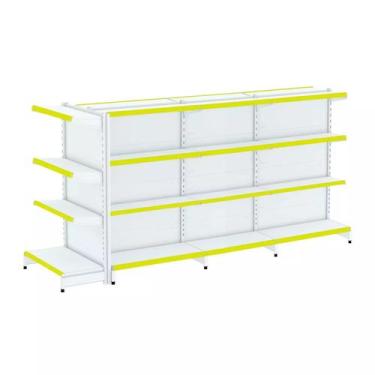 Imagem de Gondola Centro 137 Fit Ate 3 Metros 1 Ponta Branco 28b Pe Amarelo - AM