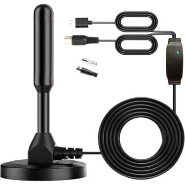Imagem de Antena digital, antena de TV interna, antena HD de recepção de longo alcance de 130 km para canais 4K 1080P - Base magnética interna para antena de Smart TV para fácil instalação