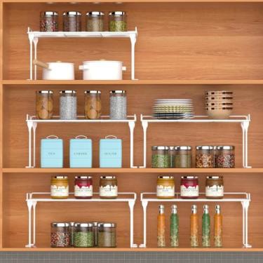 Imagem de Organizador Prateleira de armazenamento Armário de cozinha, prateleiras empilháveis e dobráveis, multifuncional, banheiro, quarto, closet. Aramada - Cosy - útil para cosméticos e perfumes