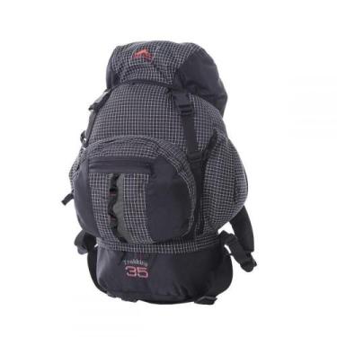 Imagem de 0035 - Mochila Trekking 35 - Quadriculado Com Preto - Trilhas & Rumos