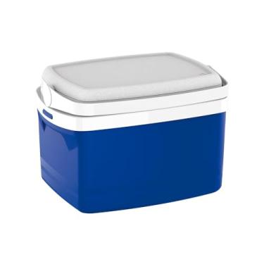 Imagem de Caixa Térmica Cooler 12 Litros Preto Médio Com Alça,28,6cm x 23,4cm x 34,4cm,cooler termico(Azul)