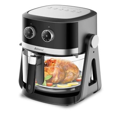 Imagem de Air Fryer 5L Amvox ARF 1150  1500W 2 em 1 Preto/Prata 220v