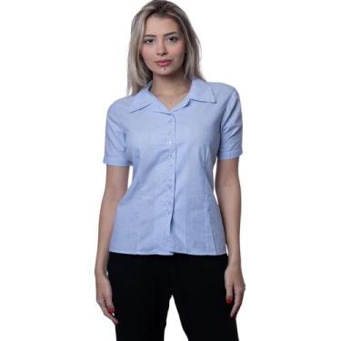 Imagem de Camisete Fil Fil Manga Curta Azul Plácido - Fardas Uniformes,  P