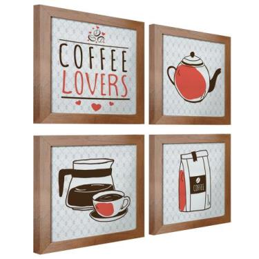 Imagem de Quadro Decorativo Cozinha Café Padaria Copa 20x20cm Kit 4 un - SHD  So