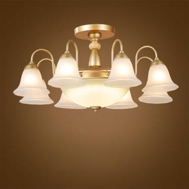 Imagem de Ustre E Lâmpada Pendente LED De Luxo: Estilo Retro Americano Com Toque Europeu, Ideal Para Sala De Estar, Restaurante, Quarto, Estudo, Villa, Hotel E Café (B D 8 Luzes)