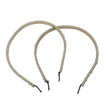 Imagem de Kit 6 Tiaras Arco Pérola Acessório Para Penteados 14Cm