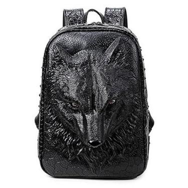 Imagem de Mochila Seamand personalizada em couro PU 3D Lion para homens