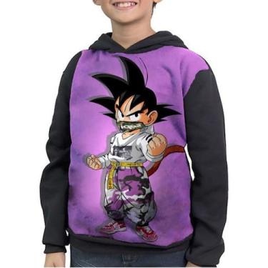 Imagem de Moletom Infantil Goku Kakarotto Kid Criança Dragon Ball - smoke, Preto