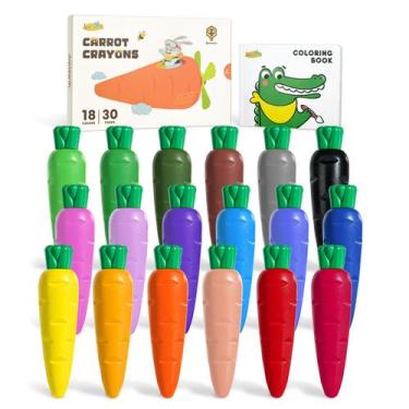 Imagem de Crayons JUPITEARTH 18 cores para crianças com livro de colorir