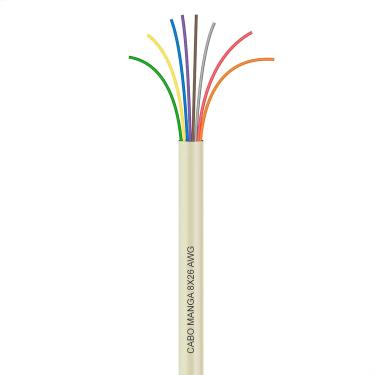 Imagem de Cabo Manga 8x26 AWG - sem Blindagem Bege - 50 Metros