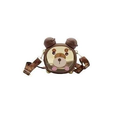 Imagem de Garrafa Infantil Urso Garrafinha Ursinho Com 2 Bicos e Cordão Regulável 750ml