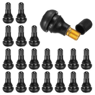 Imagem de PATIKIL Haste de válvula de pneu TR413 de 1,4 polegadas, pacote com 20 hastes de válvula de encaixe de borracha de metal universal para carros, caminhões, reboques, quadriciclos, motocicletas, preto