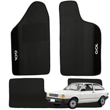 Imagem de Tapete Emborrachado Para Gol Quadrado G2 G3 G4 Carpete 2008 2009 2010 2011 2012 2013 Kit Automotivo