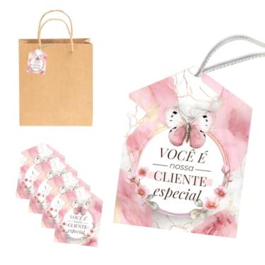 Imagem de 108 Unidades Tags Etiqueta para Sacola com Frase Você é nossa Cliente Especial para Presentes Embalagens e Lembrancinhas Lojas