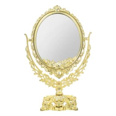 Imagem de Ipetboom Espelho de mesa vintage: espelho giratório de dupla face com formato oval - rotação de 360° de alta definição para penteadeira