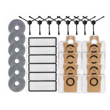 Imagem de Compatible With Dreame L20 Ultra Robot Vacuum Spare Parts Compatible With Dreame L30 Ultra Rubber Main Side Brushes Mop Cloths HEPA Filters Dust Bag Accessories(Gold)