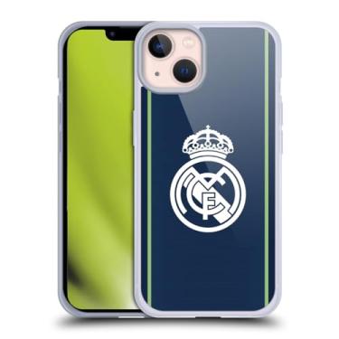 Imagem de Head Case Designs Capa de gel com emblema azul escuro oficialmente licenciada pelo Real Madrid CF [proteção de grau militar] compatível com Apple iPhone 13 e compatível com MagSafe