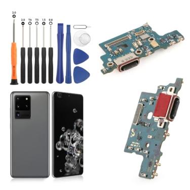 Imagem de Conector Dock para Samsung Galaxy S20 Ultra G988U Porta de Carregamento Cabo Flex Substituição para Samsung S20 Ultra USB Conector Dock Board com Ferramentas (Preto)