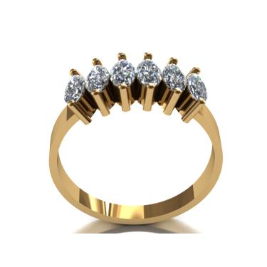 Imagem de Meia Aliança navete Prata banhado a ouro Com Zirconia