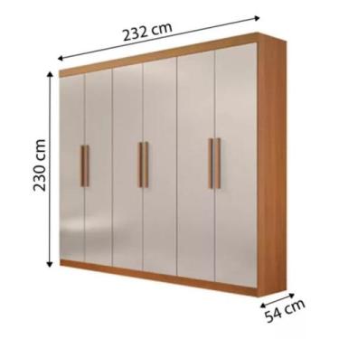 Imagem de Guarda Roupa Casal 6 Portas sem pés Leblon D' Doro, Branco