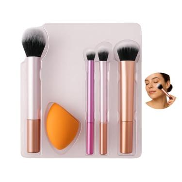 Imagem de Conjunto Pincéis de Maquiagem com Esponja — Cerdas Macias, Conjunto Completo para Base, Pó, Blush, Corretivo, Sombras e Todos os Tipos de Make, Multifuncionais — Qualidade Preimum Loreal Shop