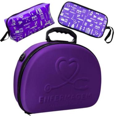 Imagem de Kit Maleta Médica Bolsinha Case Capinha Aparelho Pressão Estetoscópio 