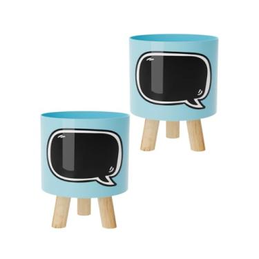 Imagem de Kit com 2 - Cachepot Retro pé Madeira Adesivado (Balão2)