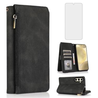 Imagem de Compatível com Samsung Galaxy S24 Plus/S25 Plus S24+ S25+ 5G capa carteira protetora de tela e zíper retrô de couro flip suporte suporte celular acessórios para celular para S24Plus S25Plus SM-S936U