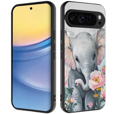 Imagem de Capa para Pixel 10 Pro XL, capa ultrafina de silicone líquido, proteção contra choque, adequada para Google Pixel 10 Pro XL 2025, linda flor de elefante