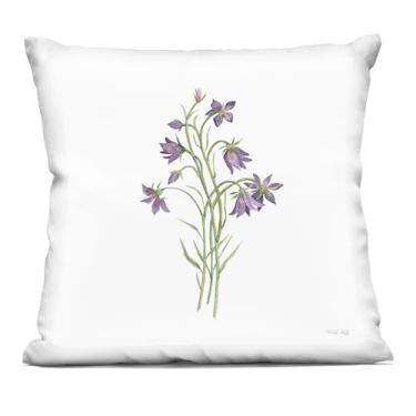 Imagem de Stupell Industries Almofada macia com estampa decorativa botânica Bluebells, design de Cindy Jacobs