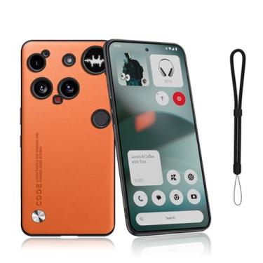 Imagem de NOUKAJU Capa para Nothing Phone 3, capa protetora para celular, antiqueda, absorção de choque, proteção abrangente, capa dura de couro para PC, capa protetora para celular 3 (laranja)